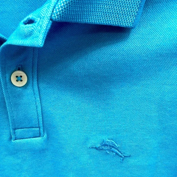 TOMMY BAHAMA POLO SHIRT, "BLUE CRUSH (SKY BLUE) COLOR  SIZE LARGE MEDIUM (M) - Picture 8 of 15